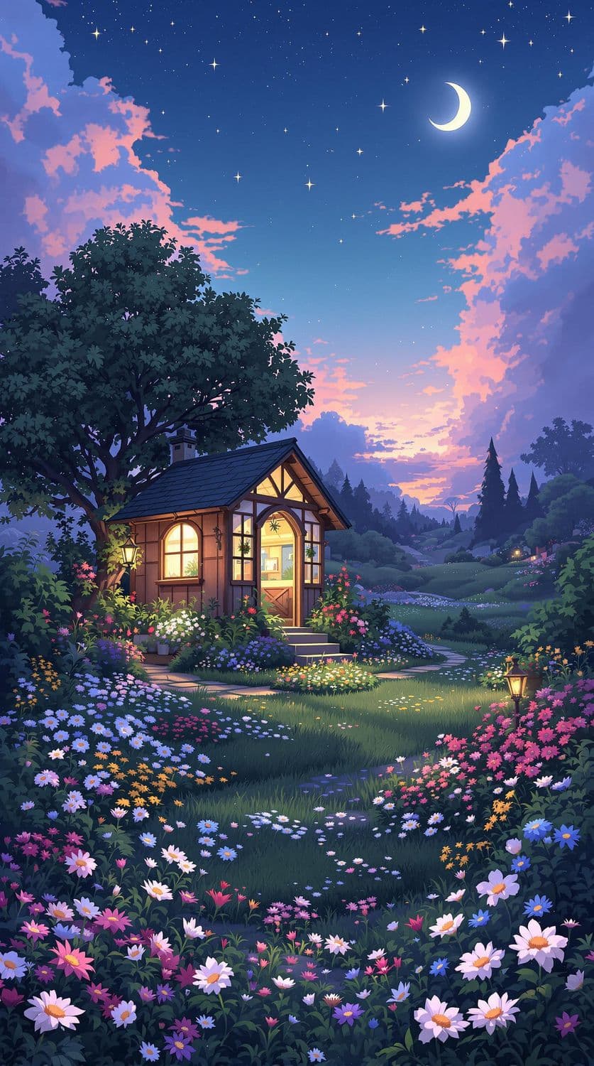 Enchanted Garden at Dusk