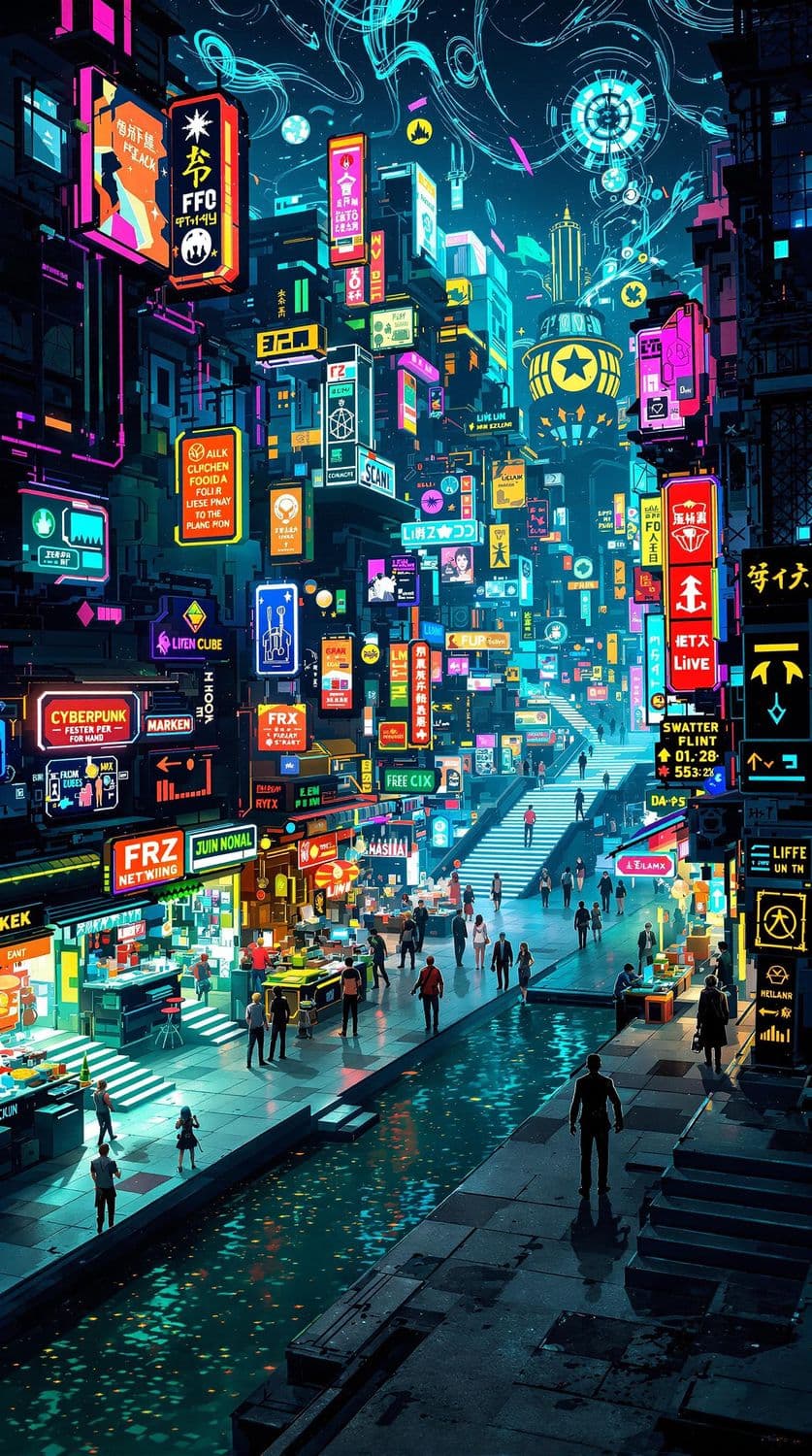 Cyberpunk Market Street