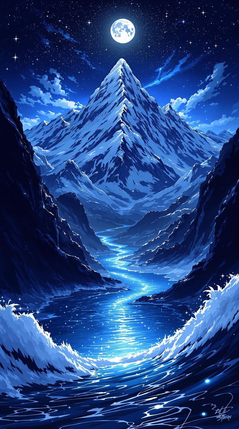 Moonlit Mountain Majesty
