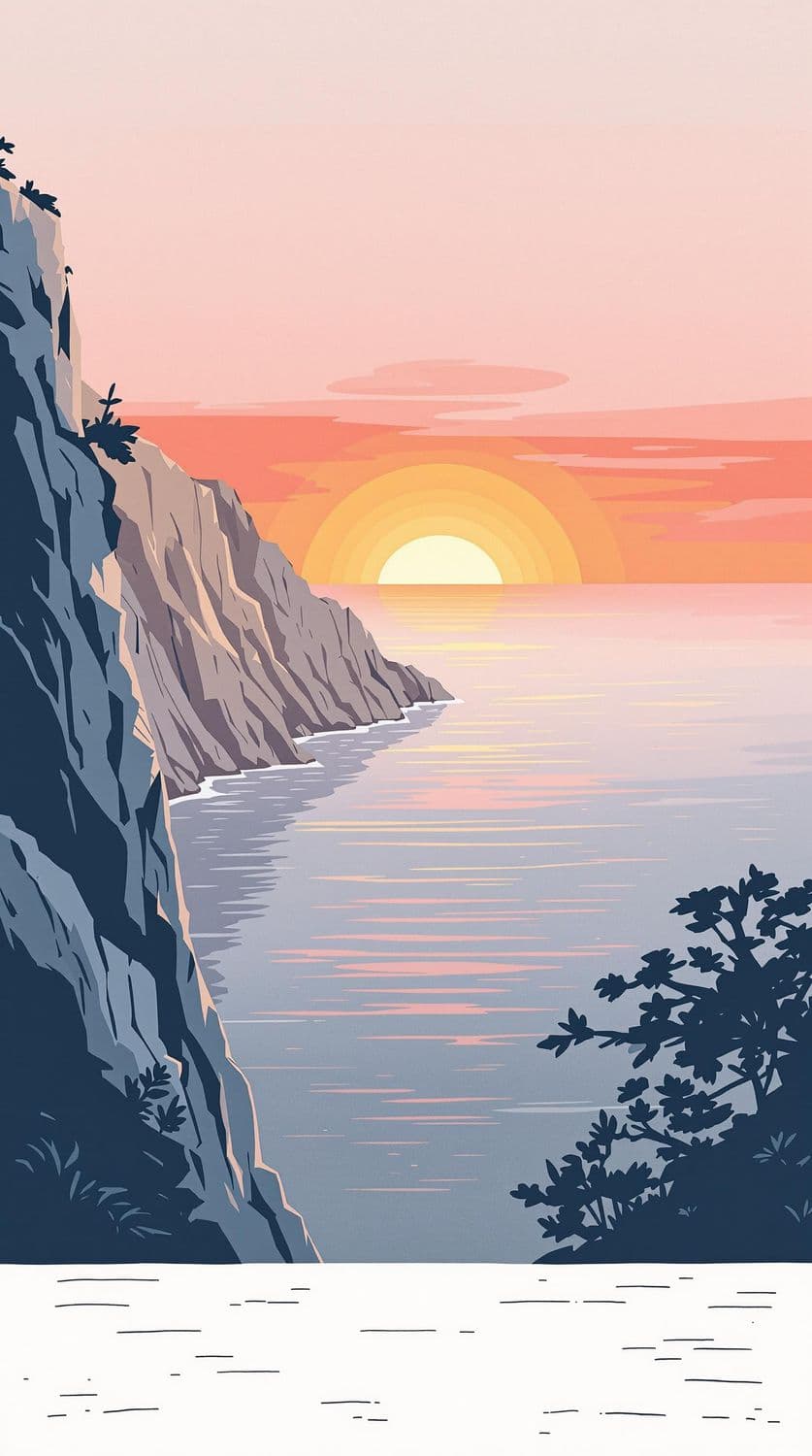 Calm Coastal Cliffs at Sunrise