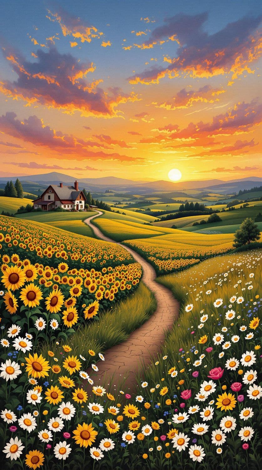 Sunset in the Countryside