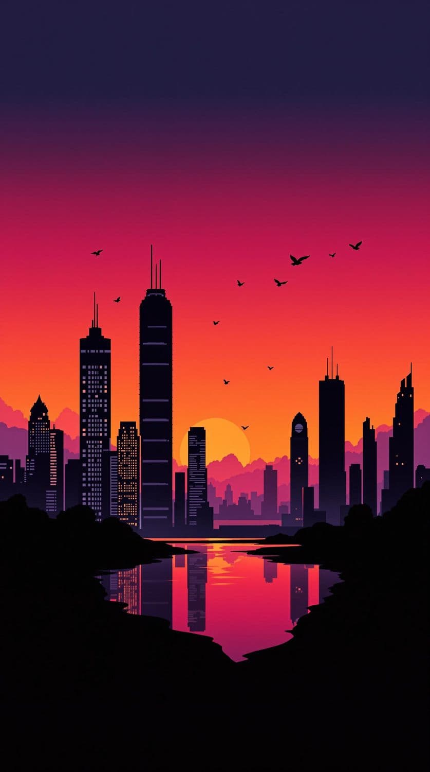 Urban Sunset Reflection