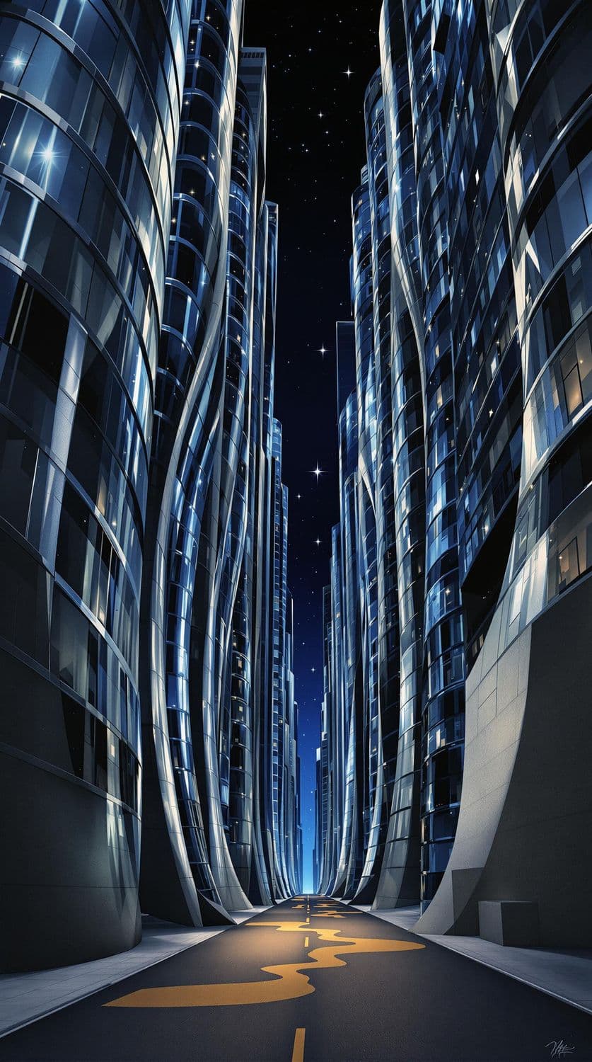 Urban Canyon of Skyscrapers