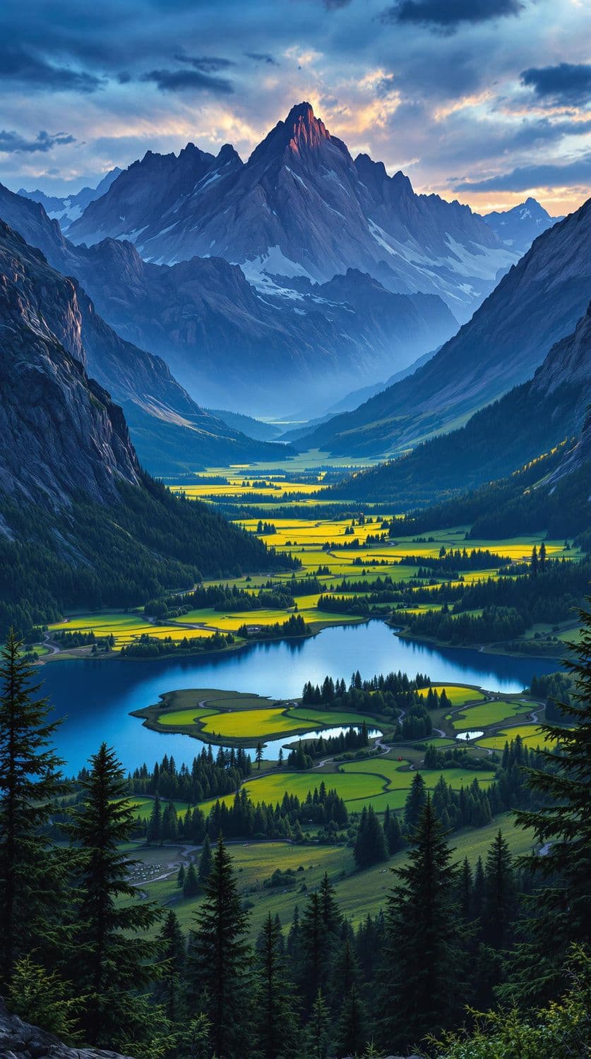 Twilight in the Mountain Range