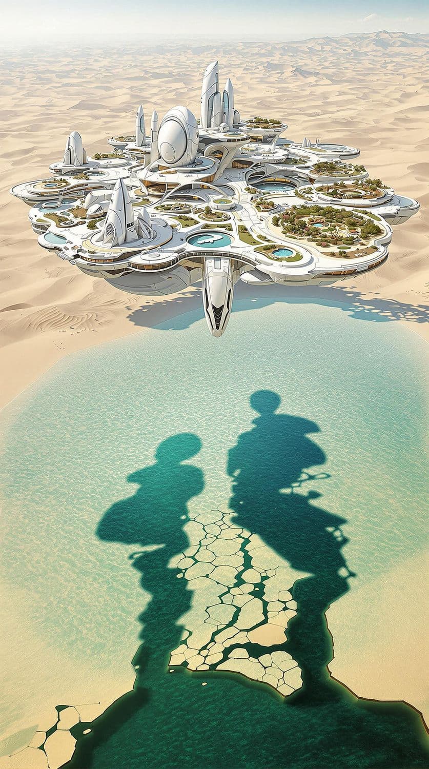 Floating City Over Desert
