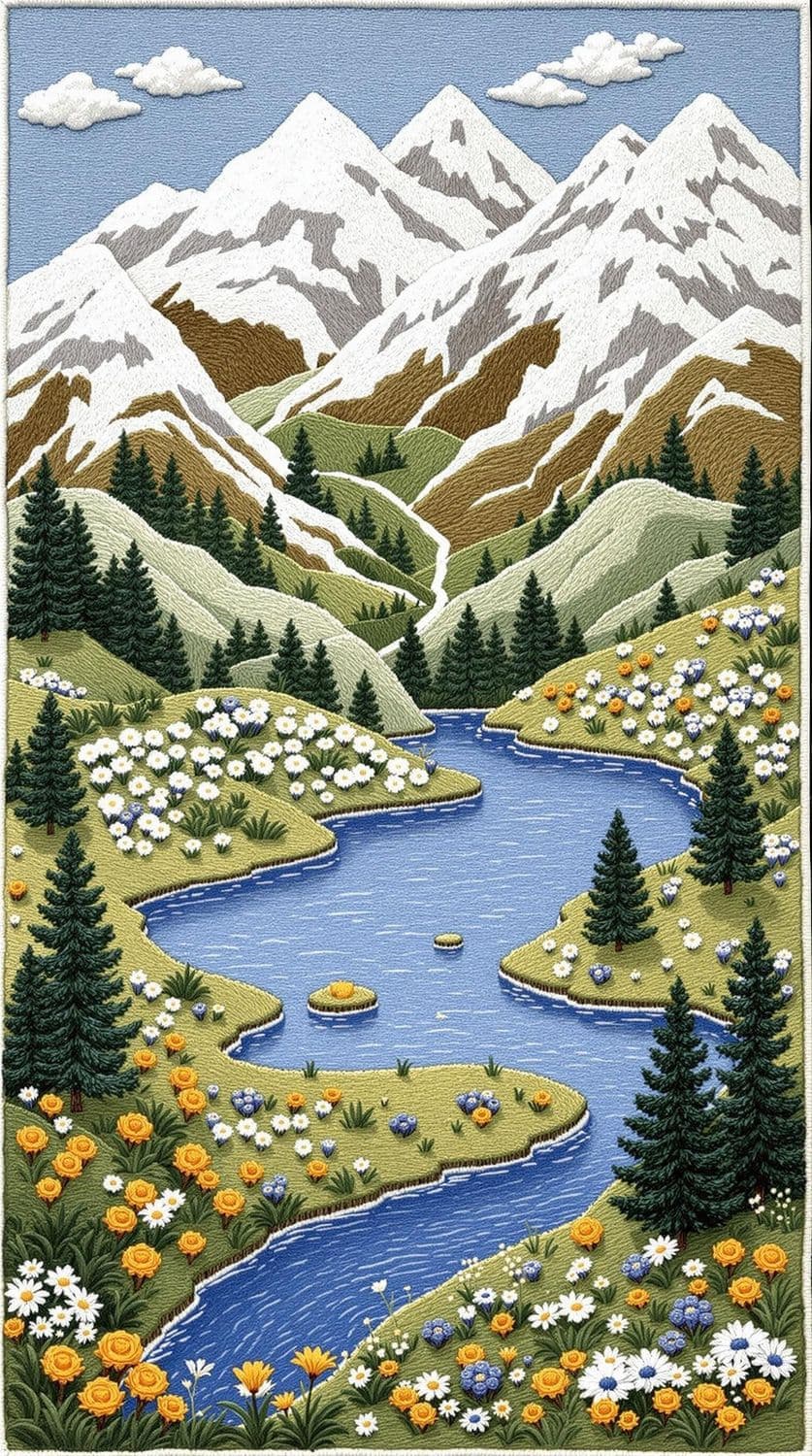 Mountain Serenity Embroidery