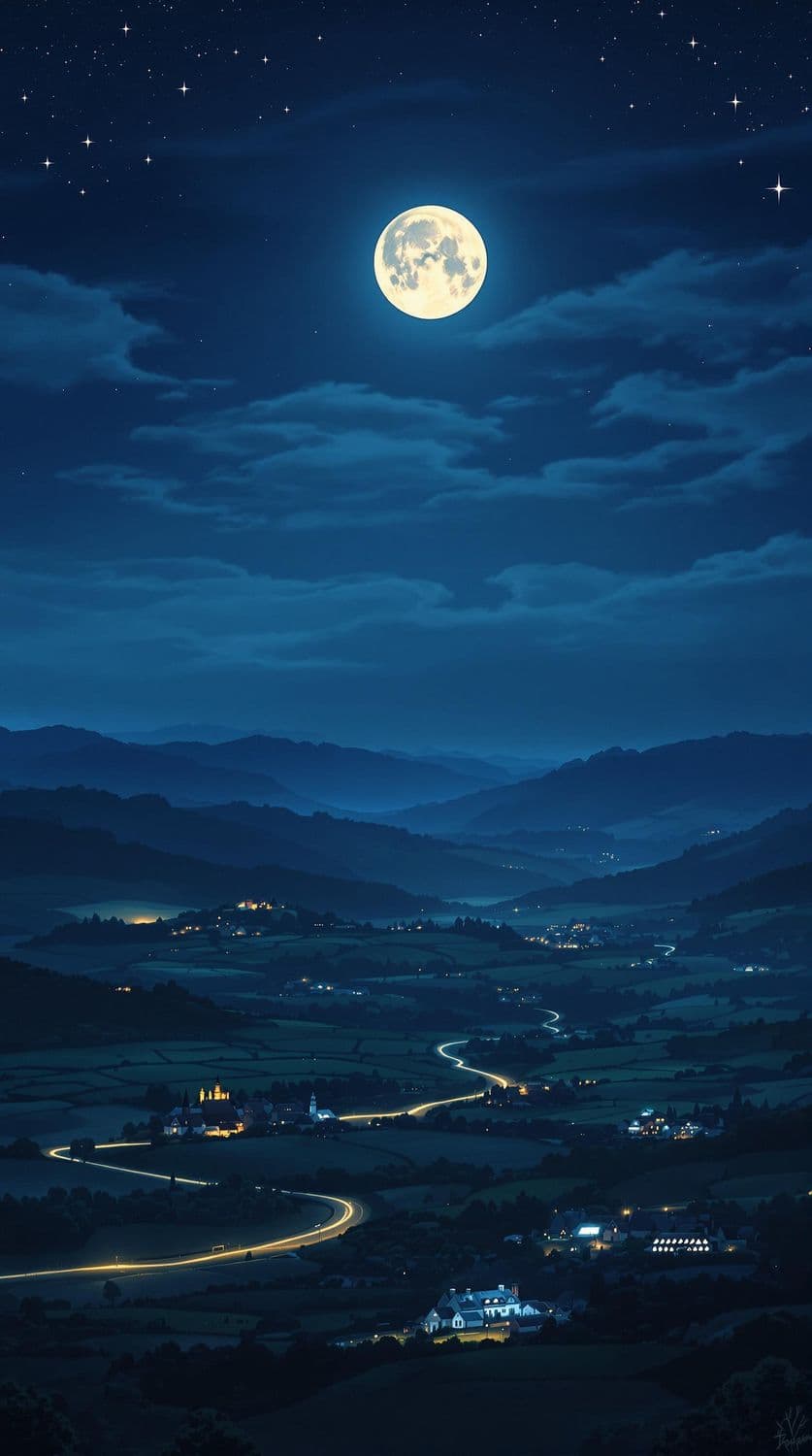 Moonlit Countryside Charm