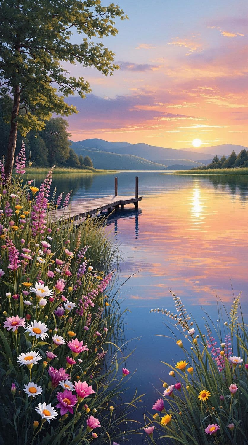 Lakeside Serenity at Sunset