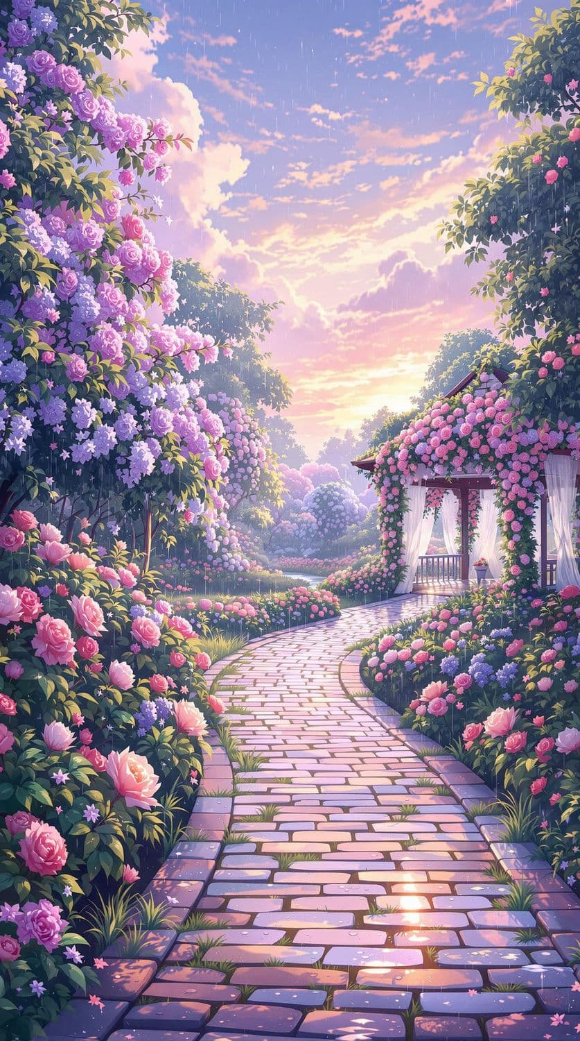 Rainy Garden at Dawn