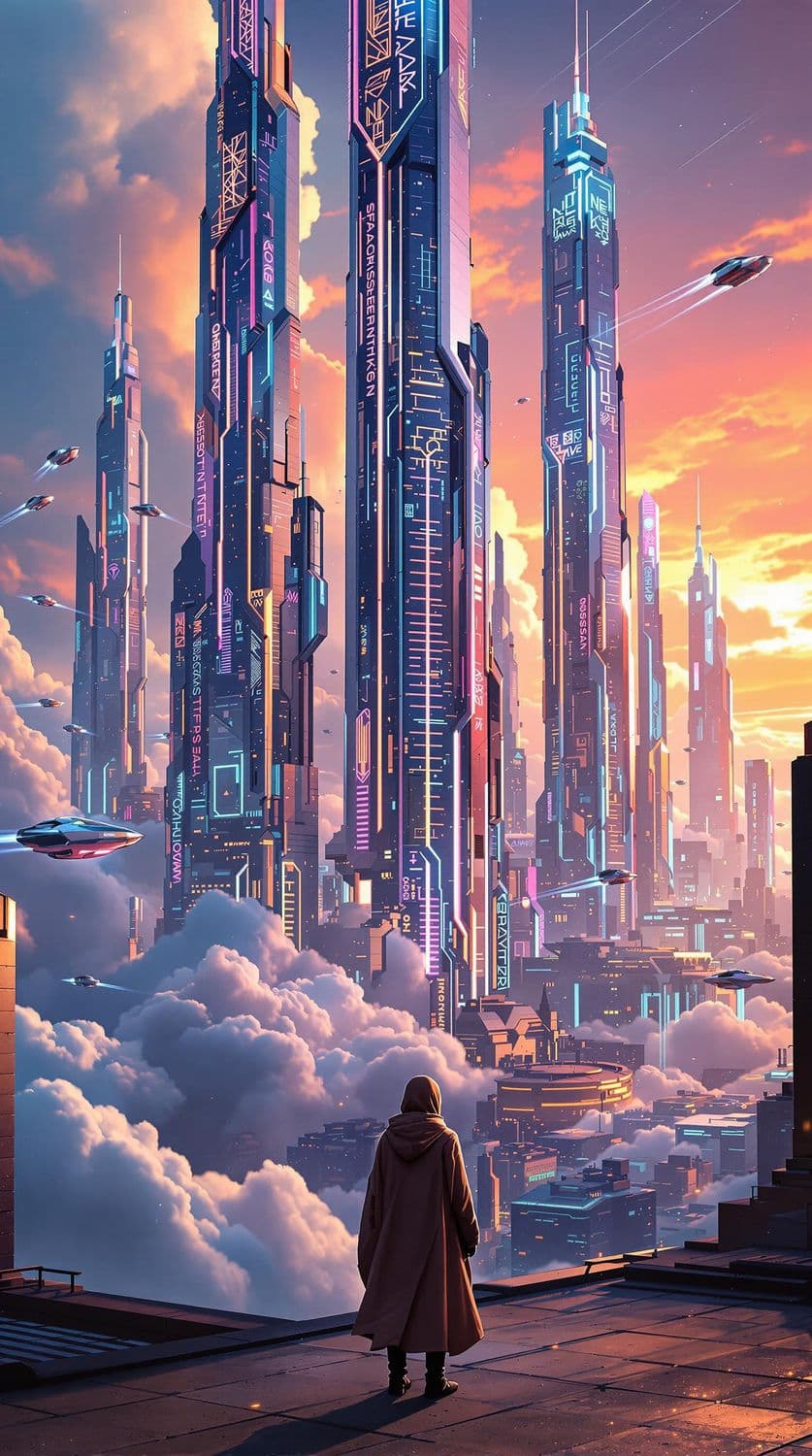 Neon Skyline at Dusk