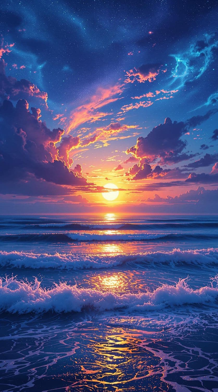 Serene Sunset Over the Ocean