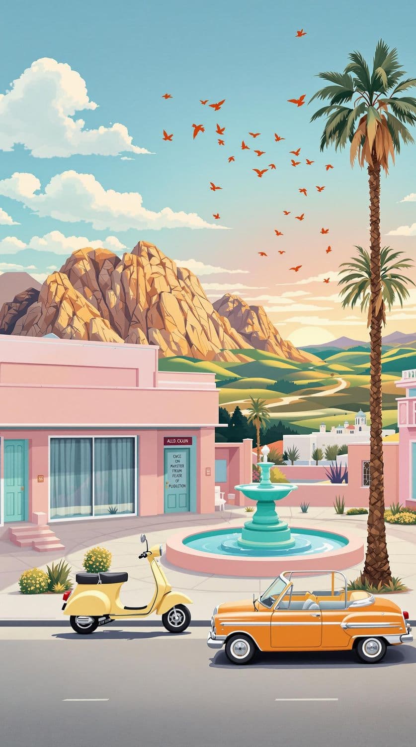 Vintage Scooter in Town Square