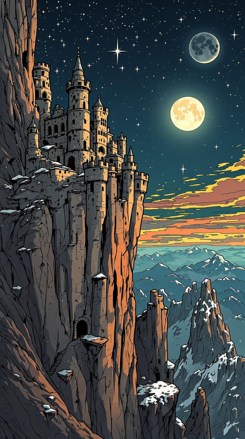Moonlit Castle Ruins