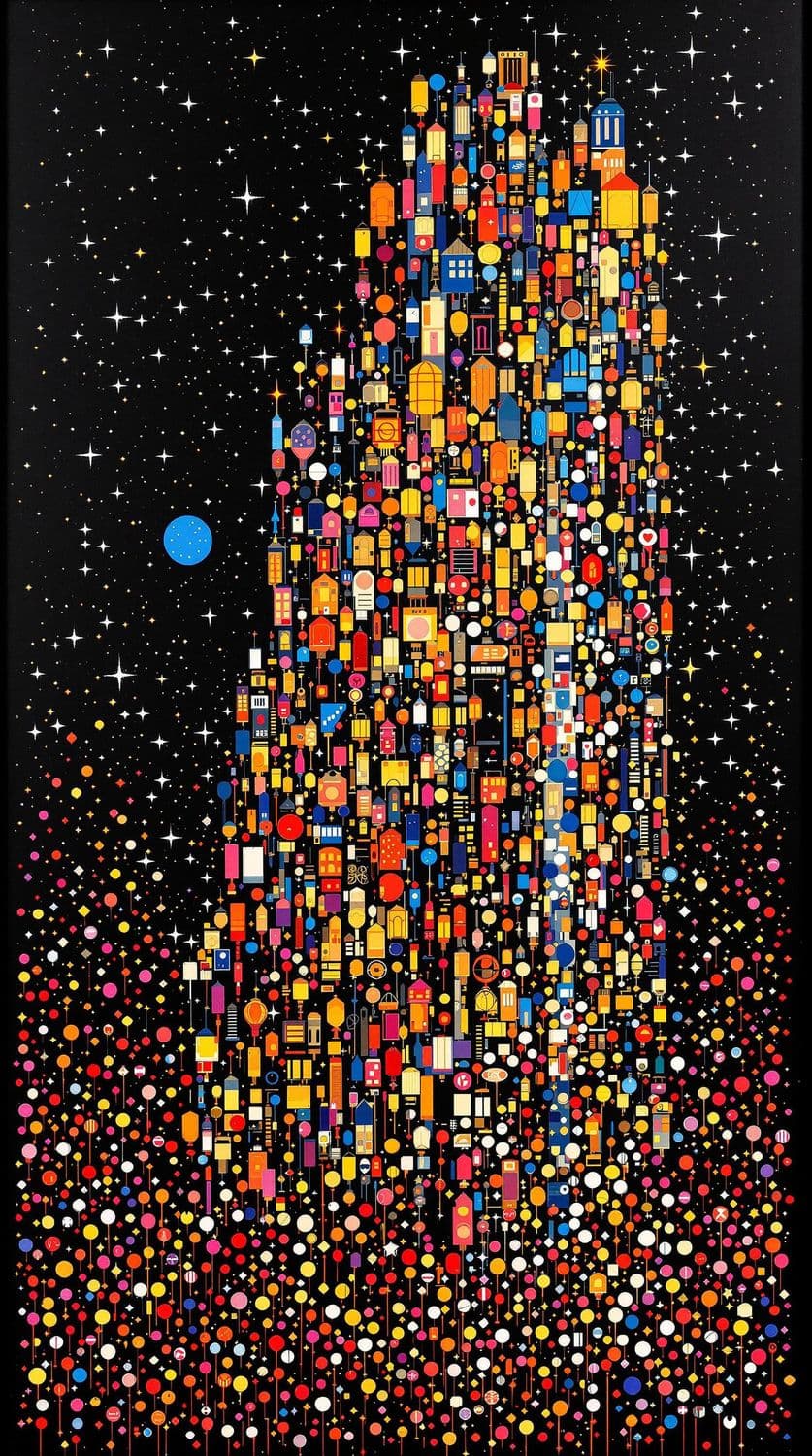 Lantern City Under the Stars