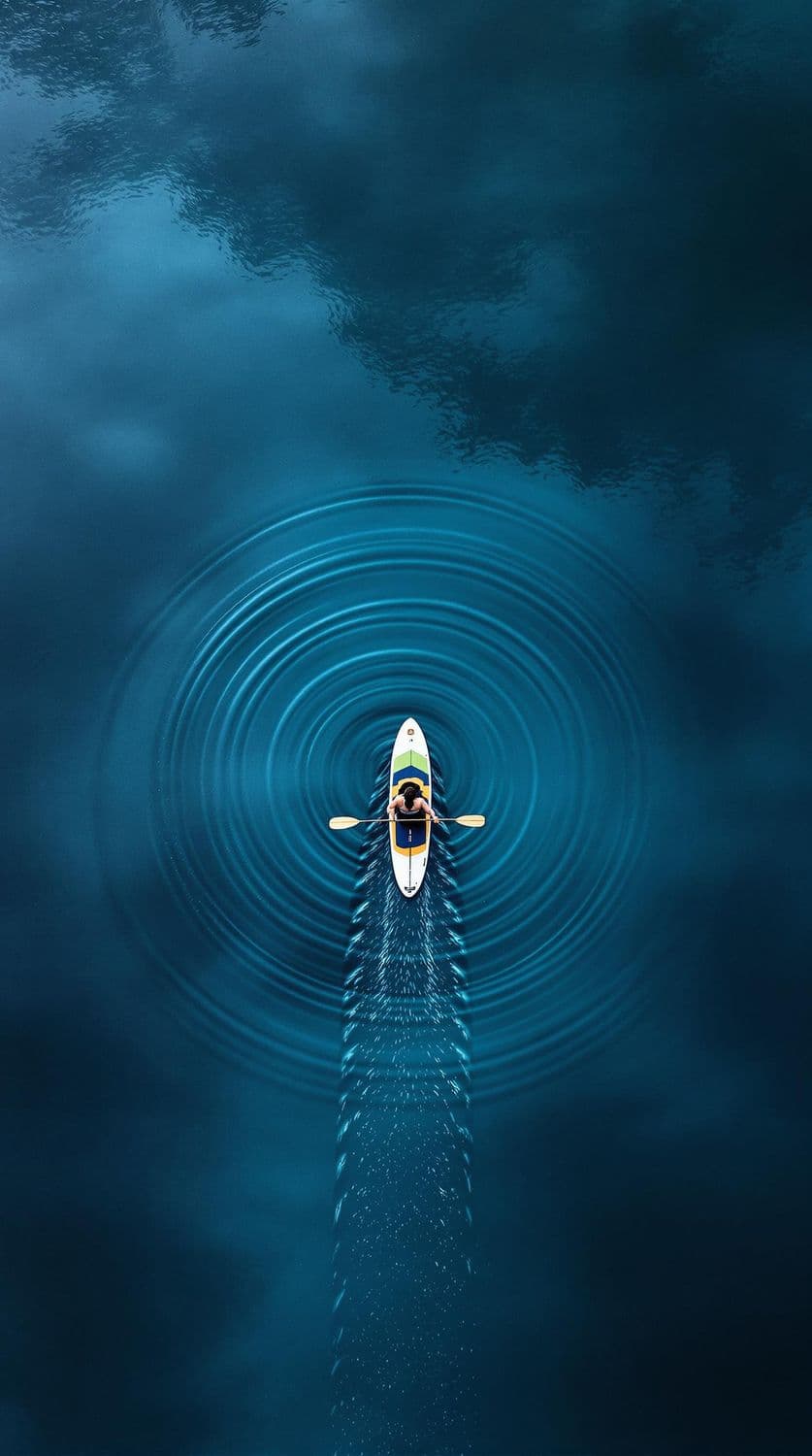 Paddleboarding in Misty River