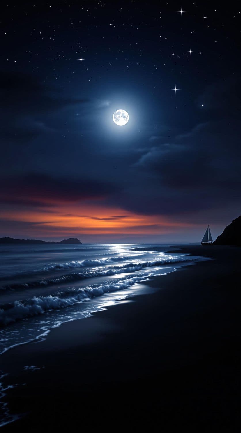 Moonlit Beach Serenity