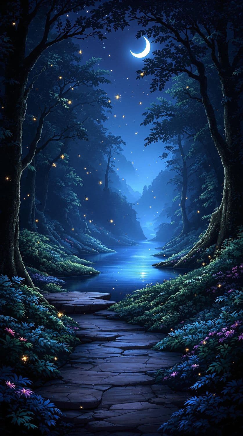 Moonlit Forest Glade