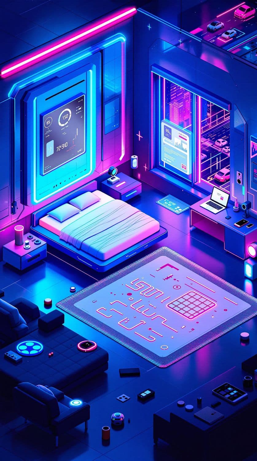 Futuristic Neon Bedroom