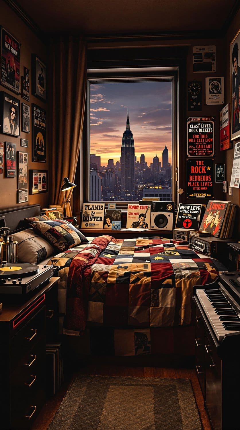 Retro Music Lover's Bedroom