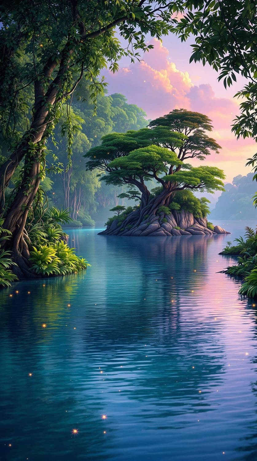 Twilight Jungle River