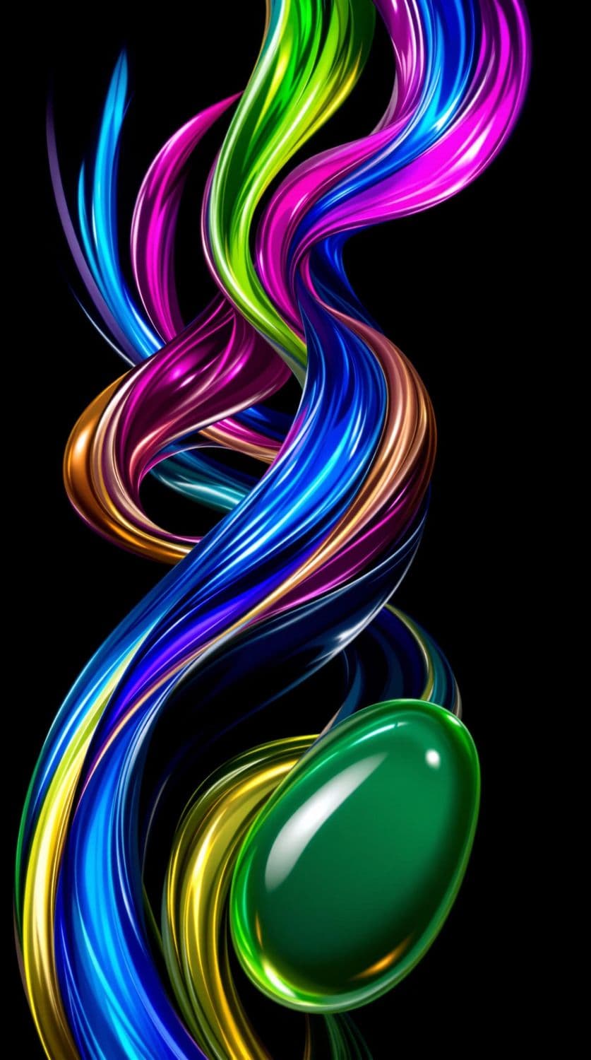 Swirling Metallic Ribbons