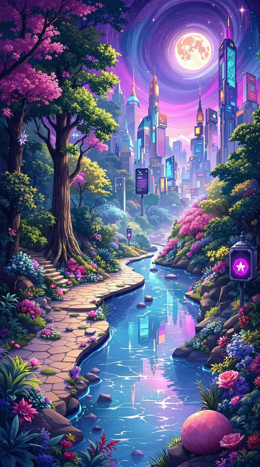 Enchanted Forest Meets Futuristic Metropolis