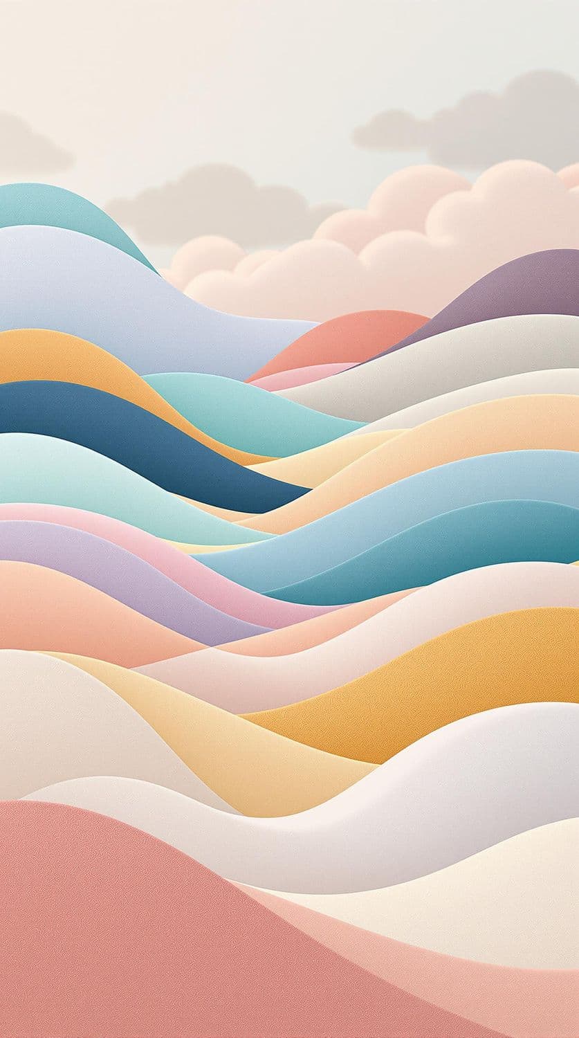 Dreamy Hills in Pastel Sky