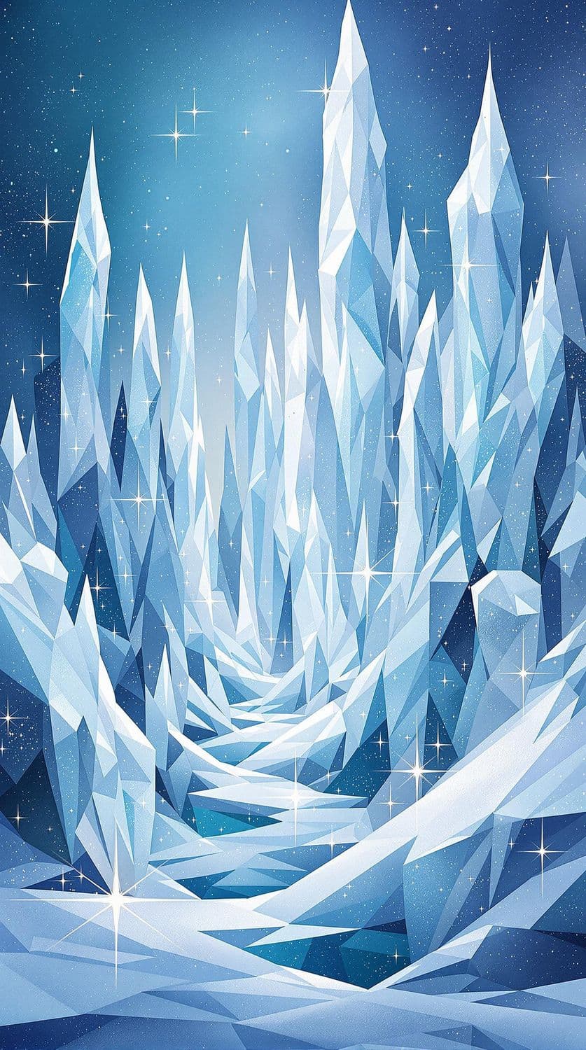 Frozen Crystalline Landscape at Twilight