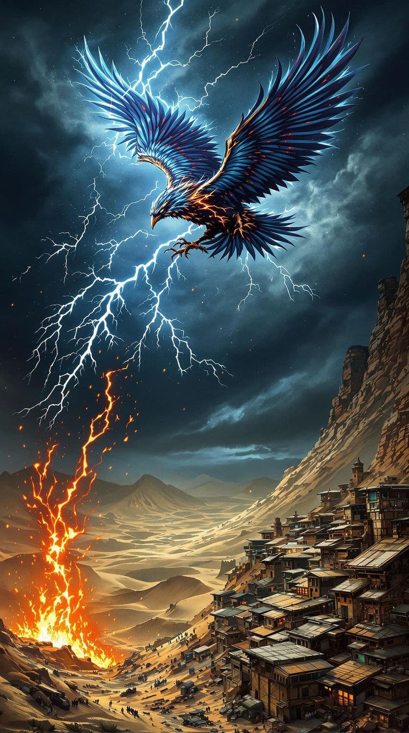 Thunderbird Over Stormy Desert