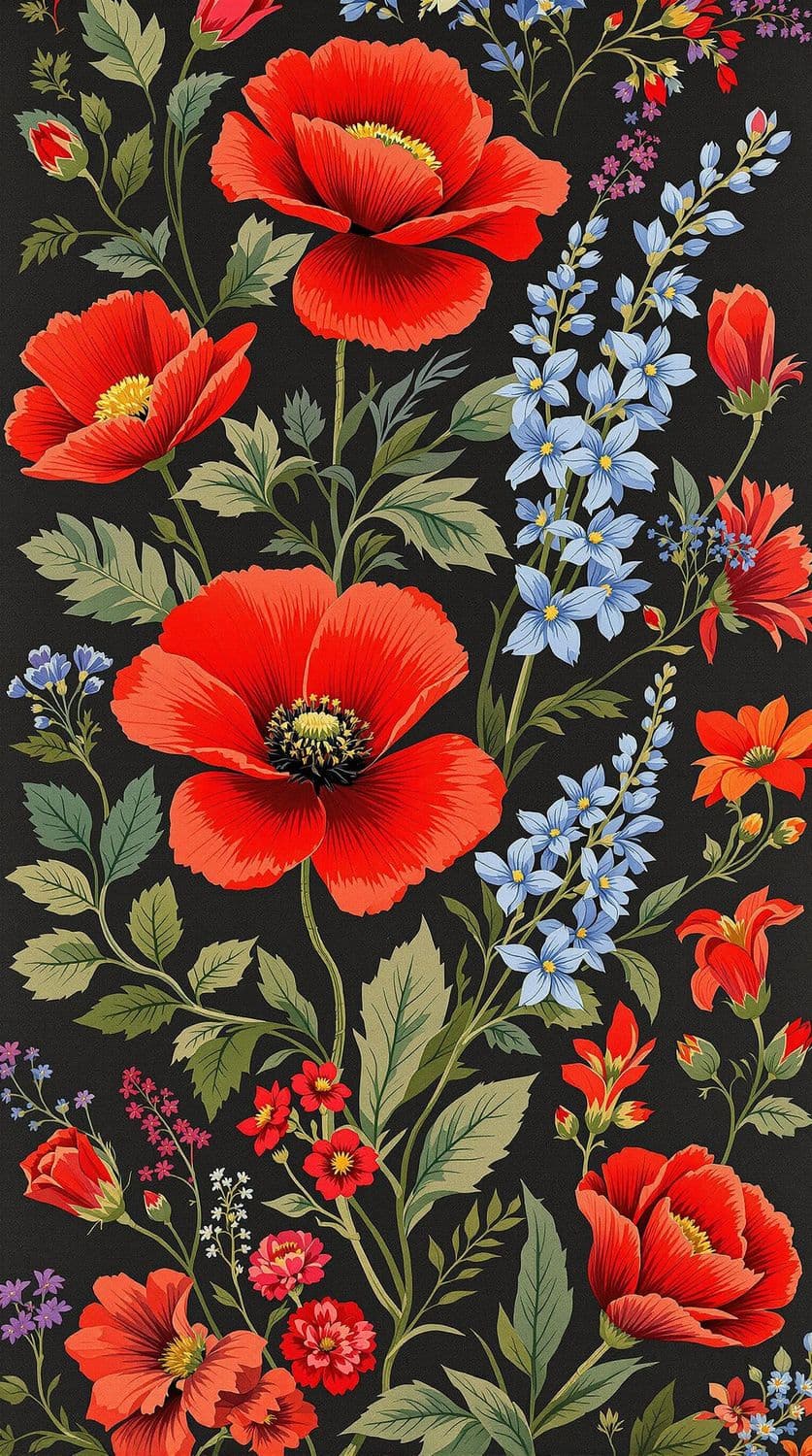 Poppy Bluebell Harmony