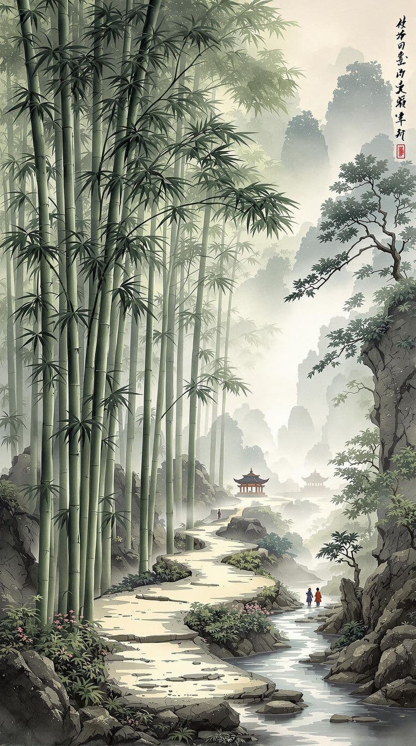 Misty Bamboo Forest