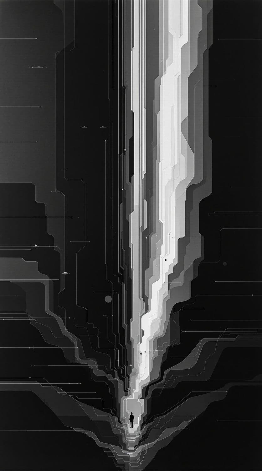 Grayscale Abstract Seascape
