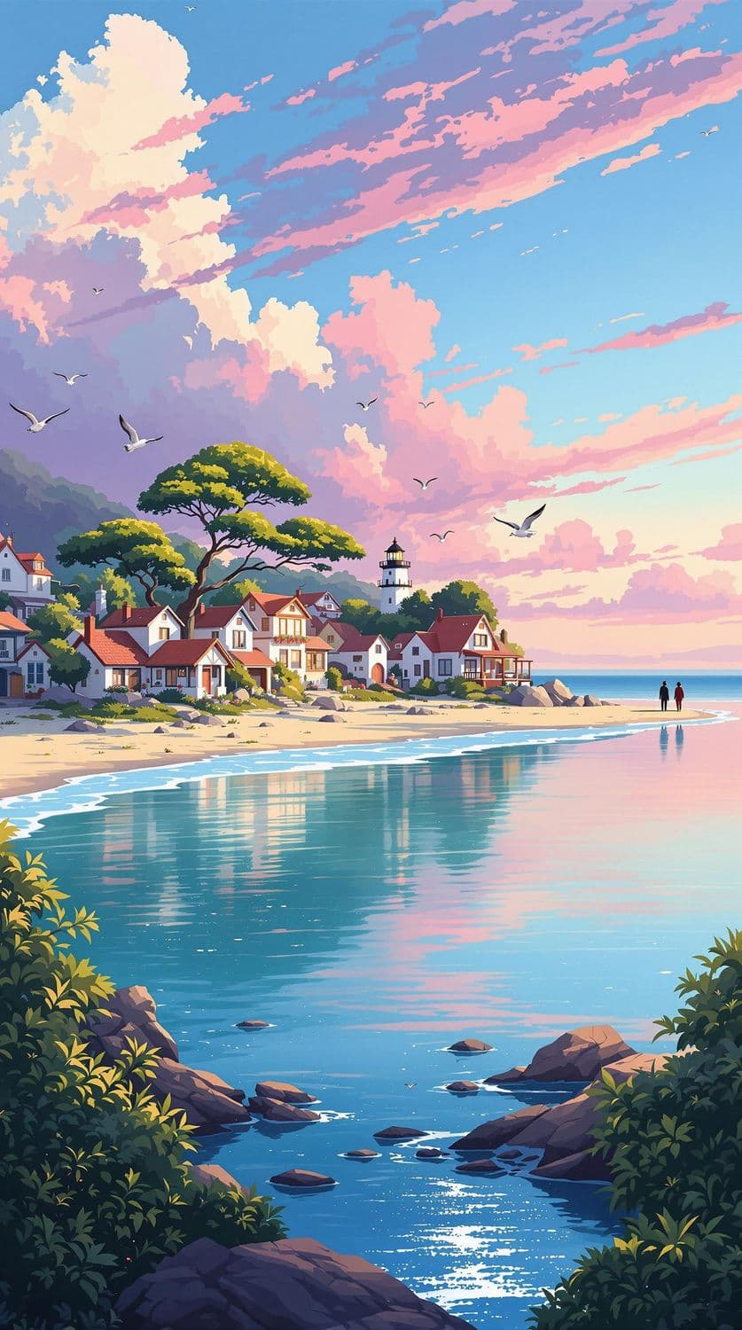 Dawn at the Coastal Village