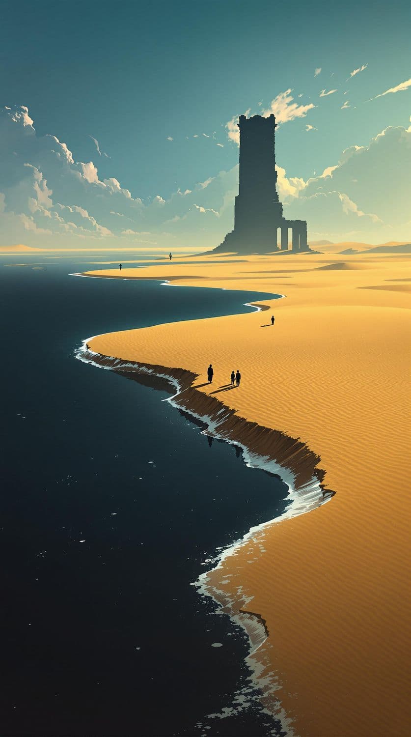 Desert Ruins at Sunset