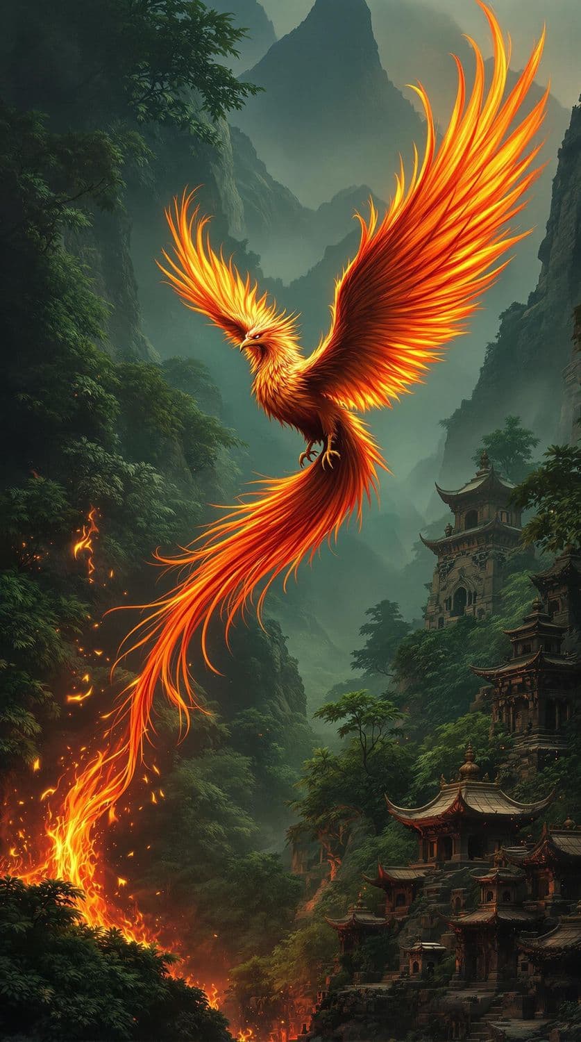 Phoenix Over the Jungle Temple