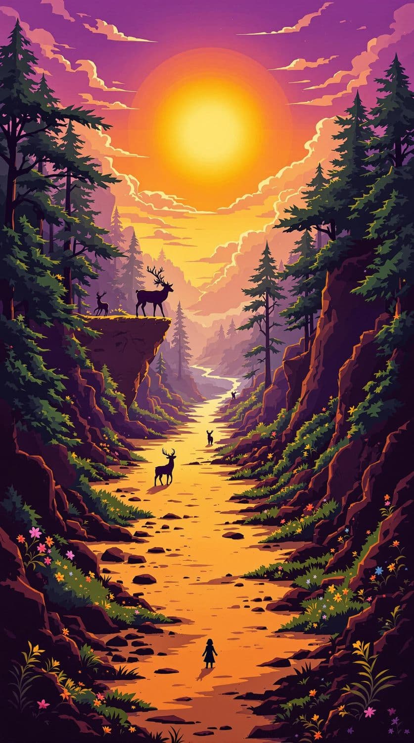 Enchanted Forest at Sunset