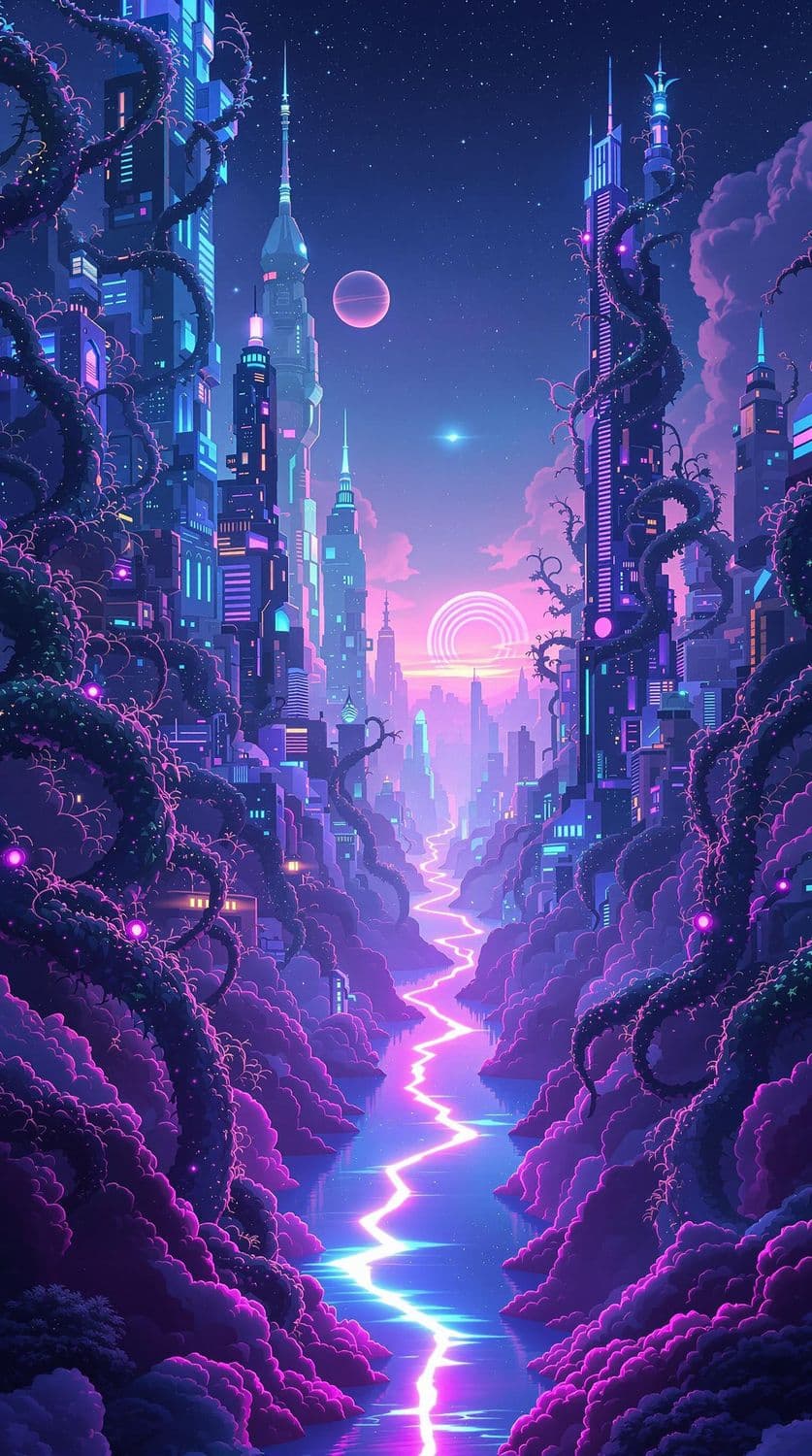 Neon Vines Metropolis