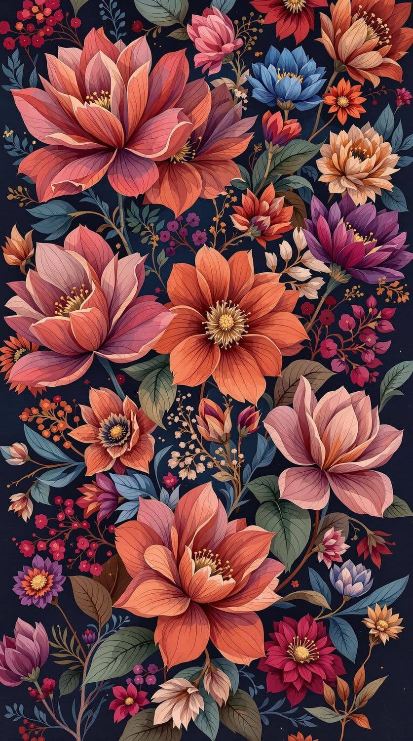 Exotic Midnight Blossoms