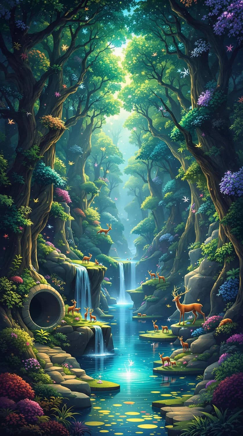 Enchanted Teal Forest