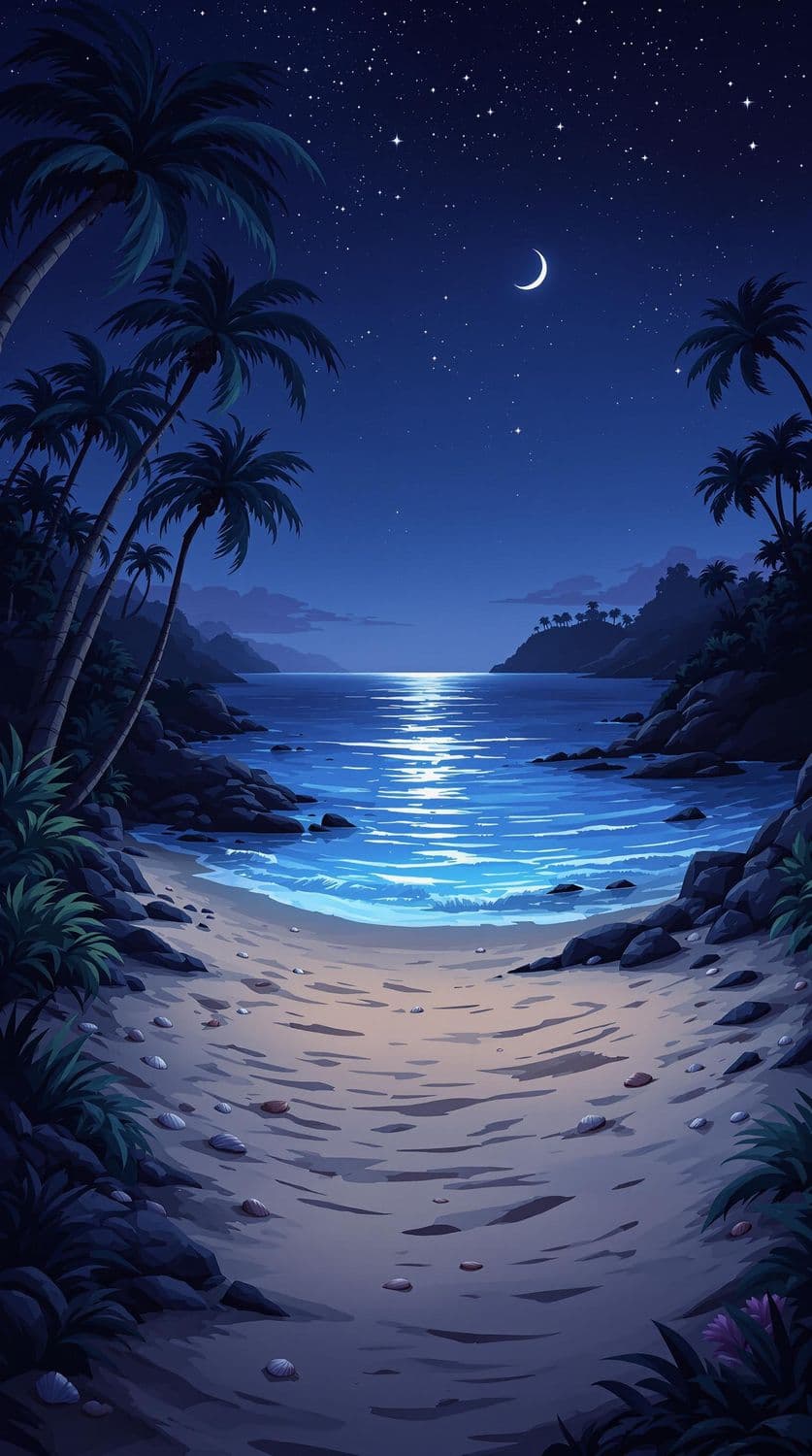 Serene Night-time Beachscape