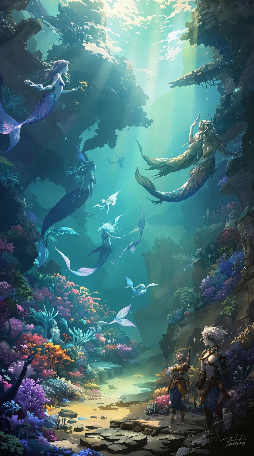 Mermaids of the Ancient Coral Reefs