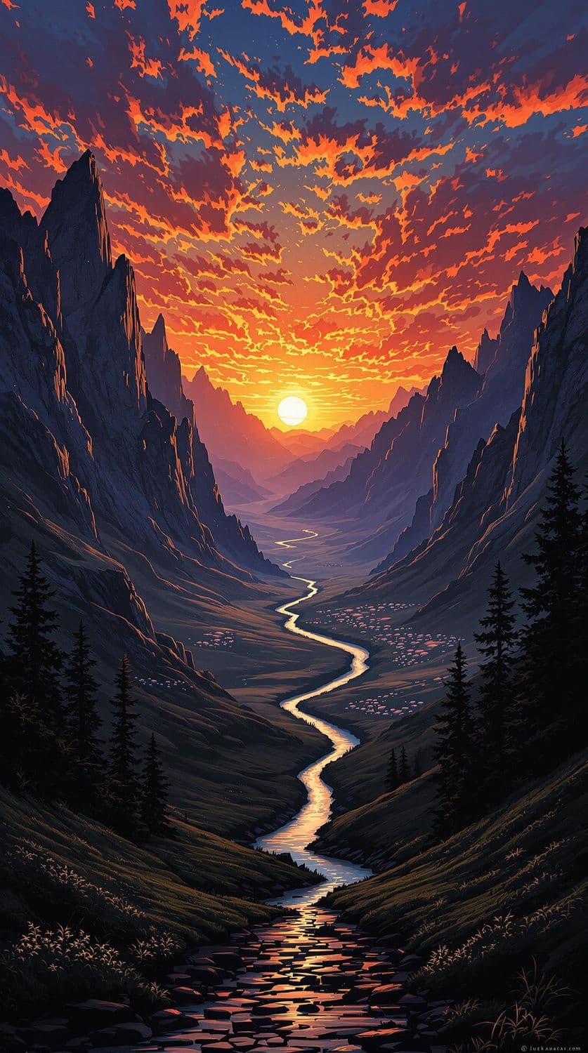 Mystical Mountain Sunset
