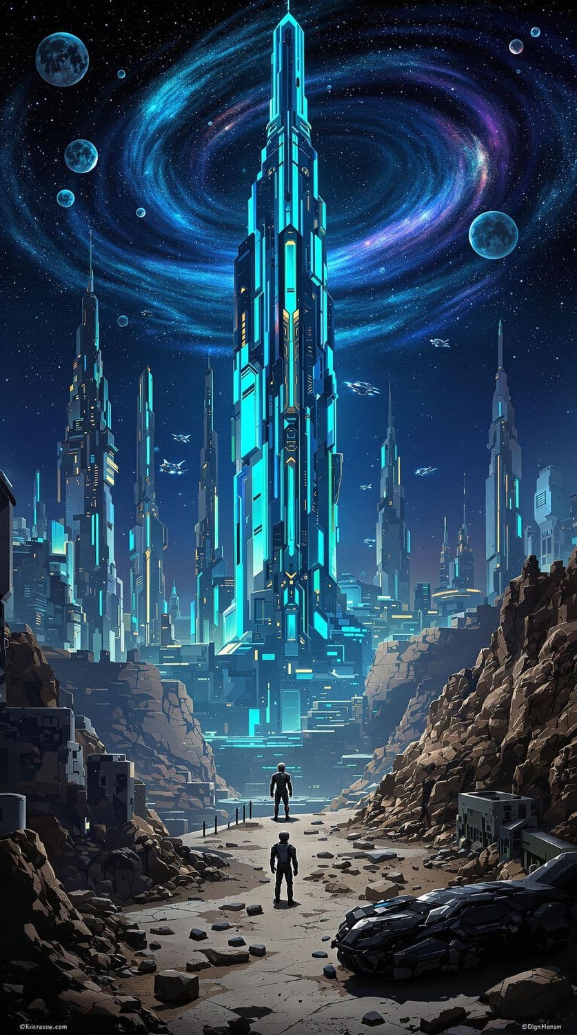 Alien Cityscape at Night