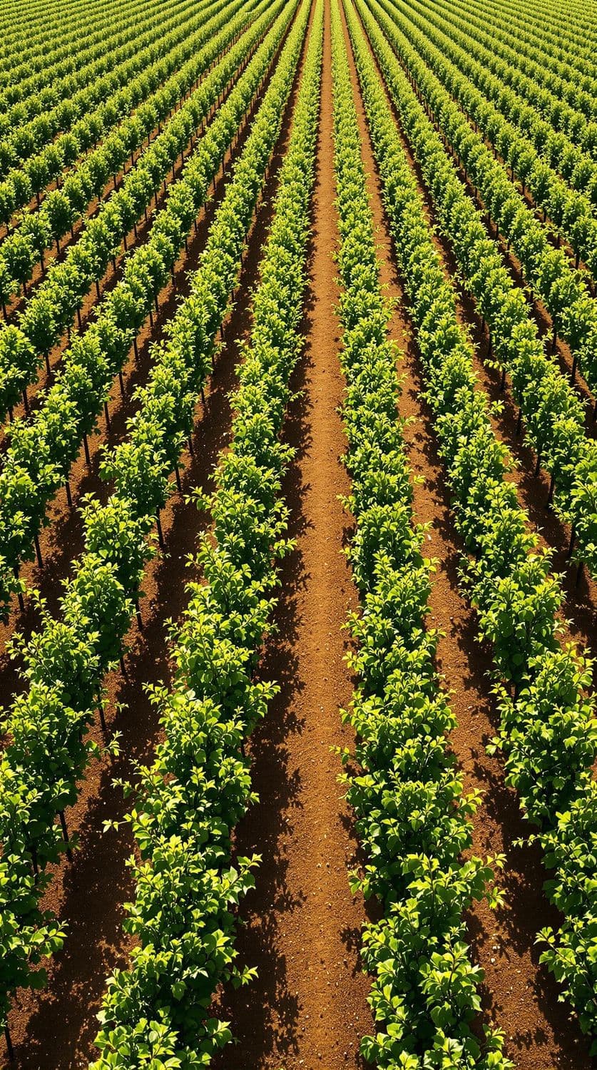 Geometric Vineyard Rows