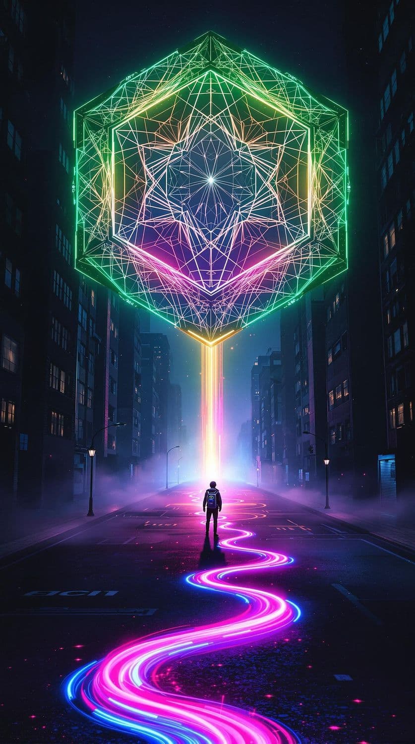 Octagonal Gateway in the Midnight City