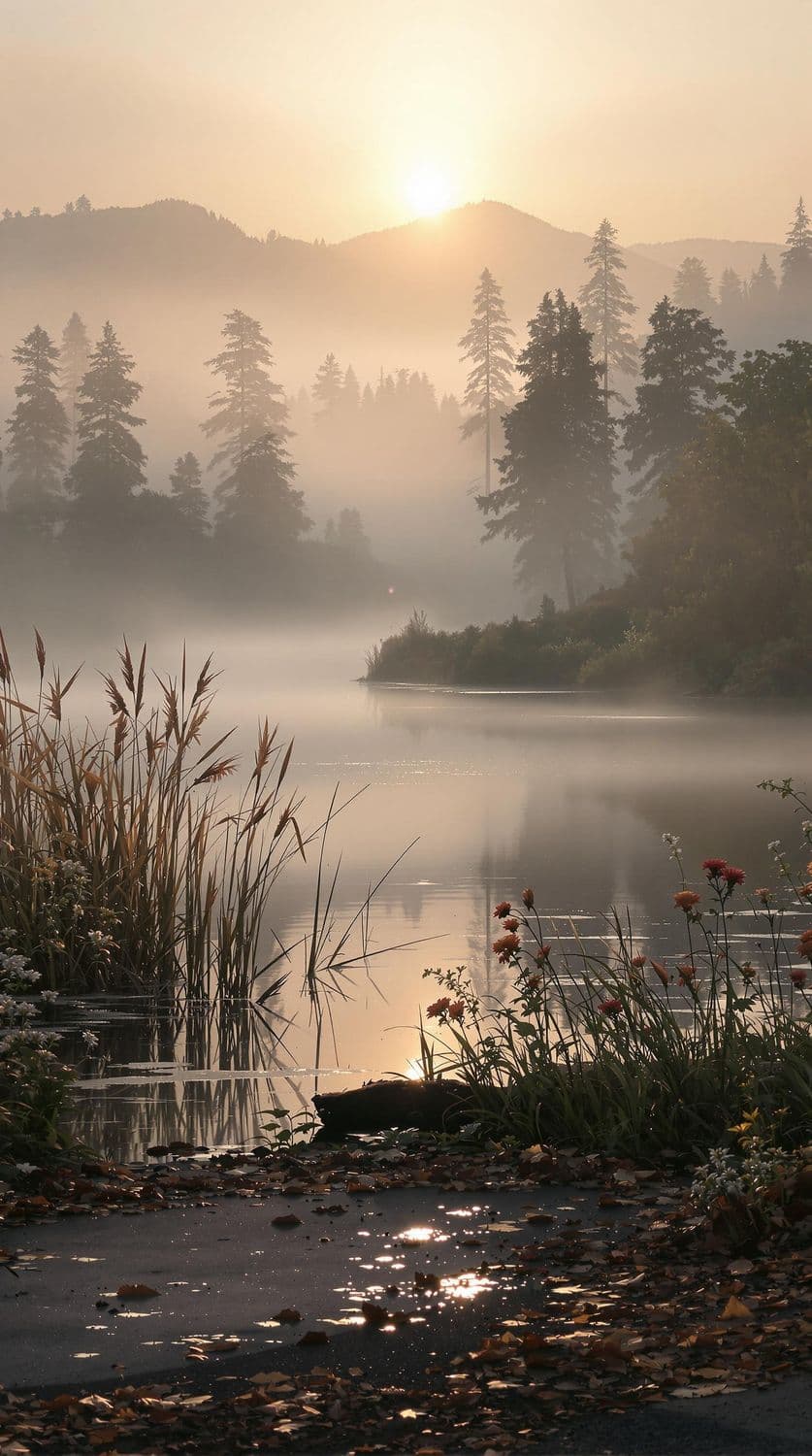 Dreamy Lakeside Dawn