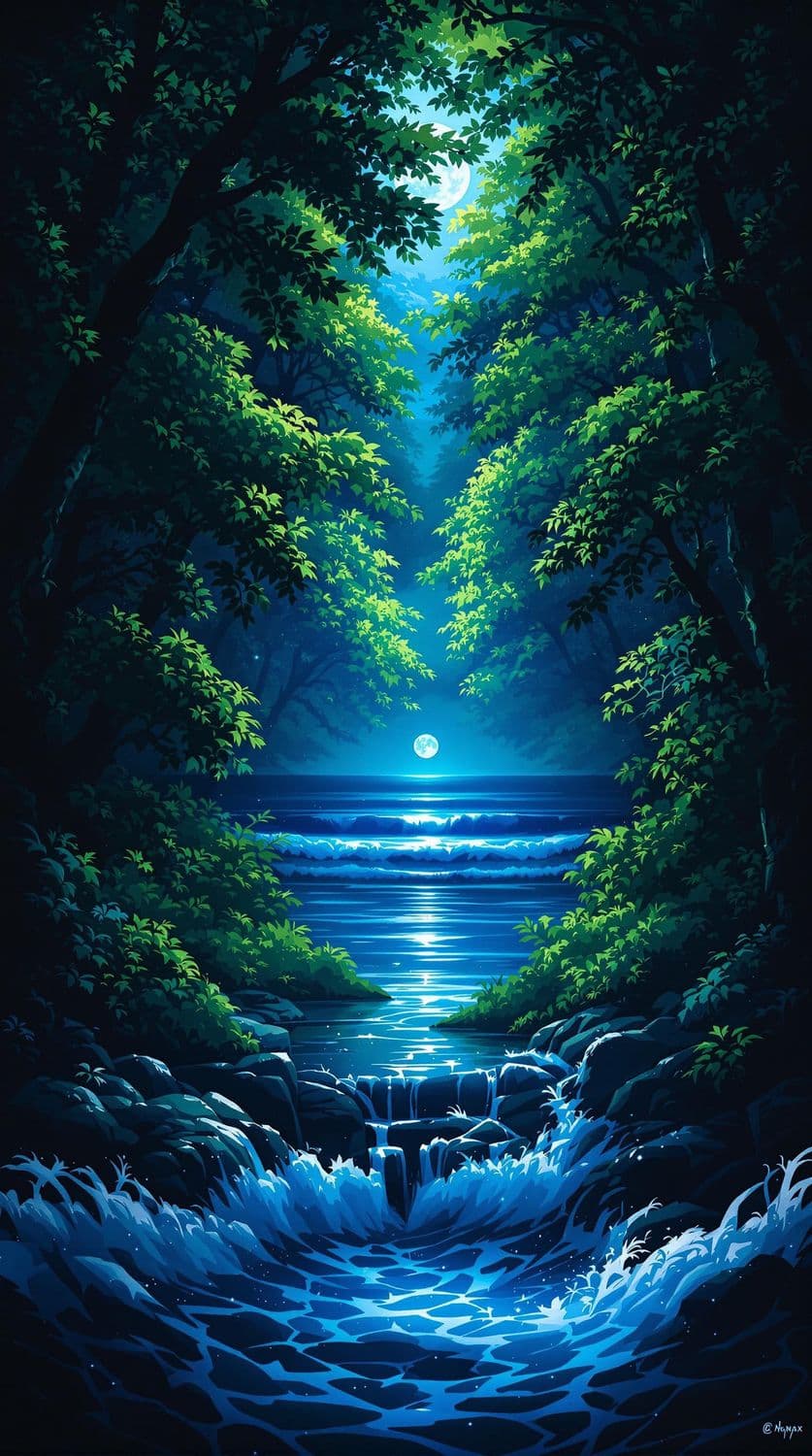 Moonlit Forest Glade