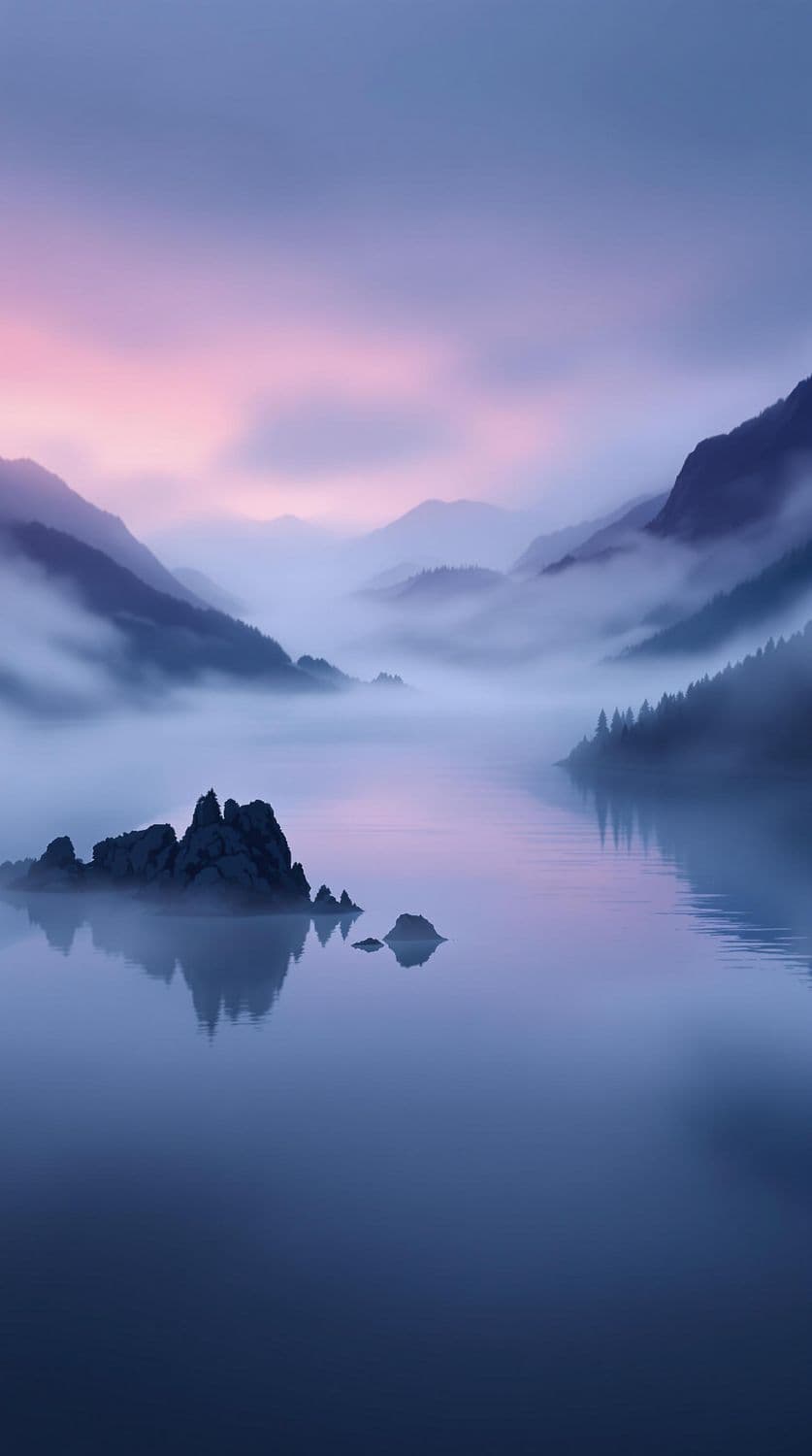 Dreamy Misty Lake
