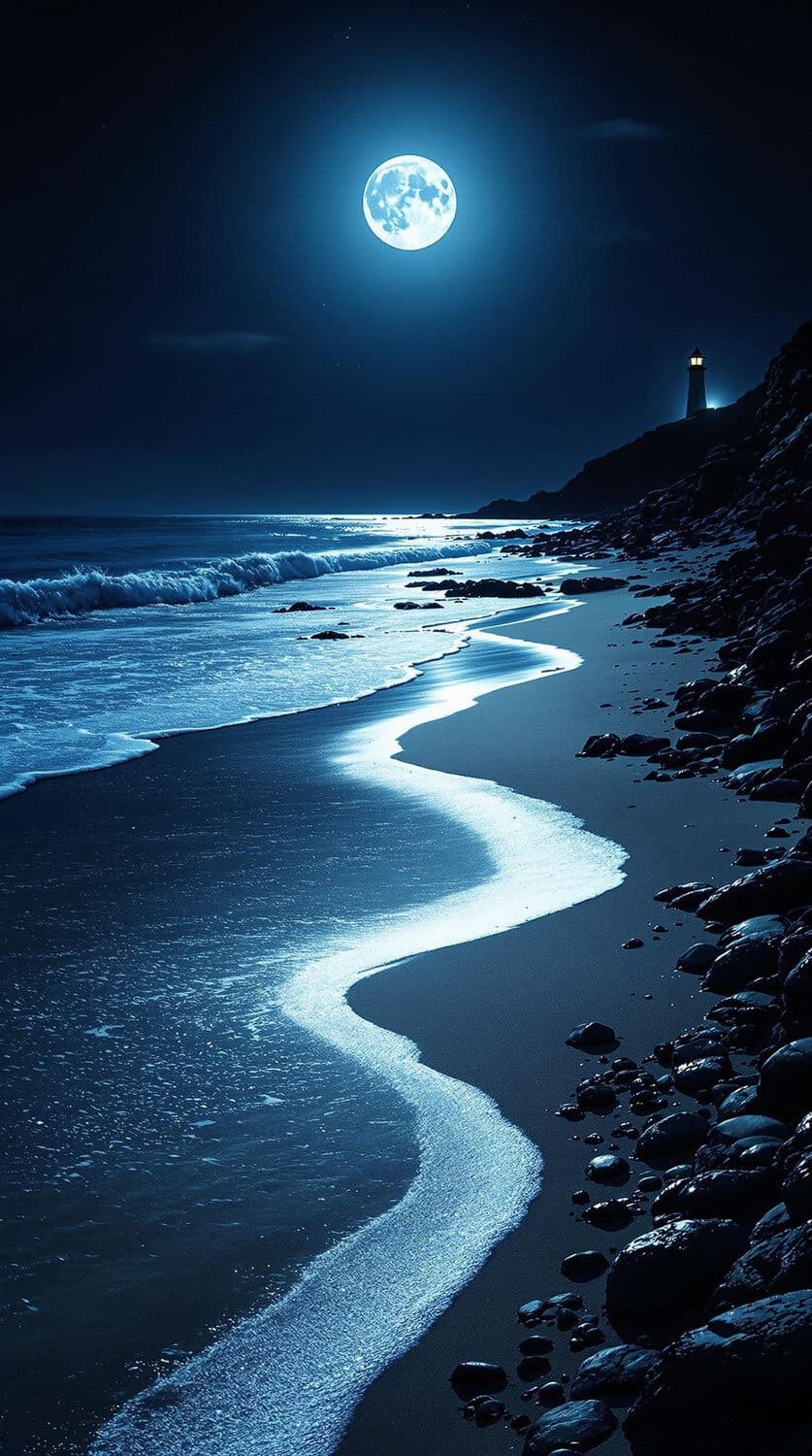 Moonlit Beach Serenity