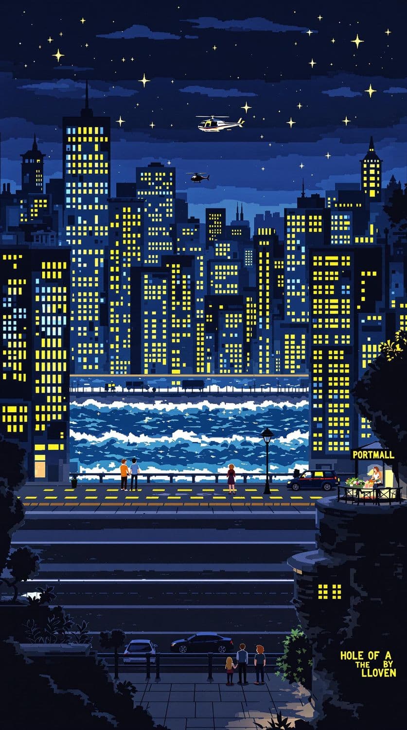 Bustling Cityscape at Night